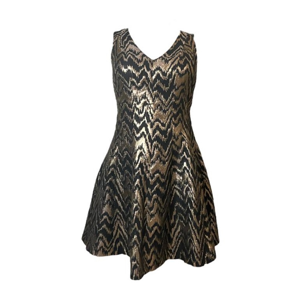 Vince Camuto Black and Gold cocktail dress, size 4